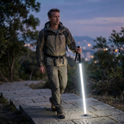 LED Light Saber Trekking Poles – Rechargeable Hiking Sticks for Night Hiking, Camping & Outdoor Adventures