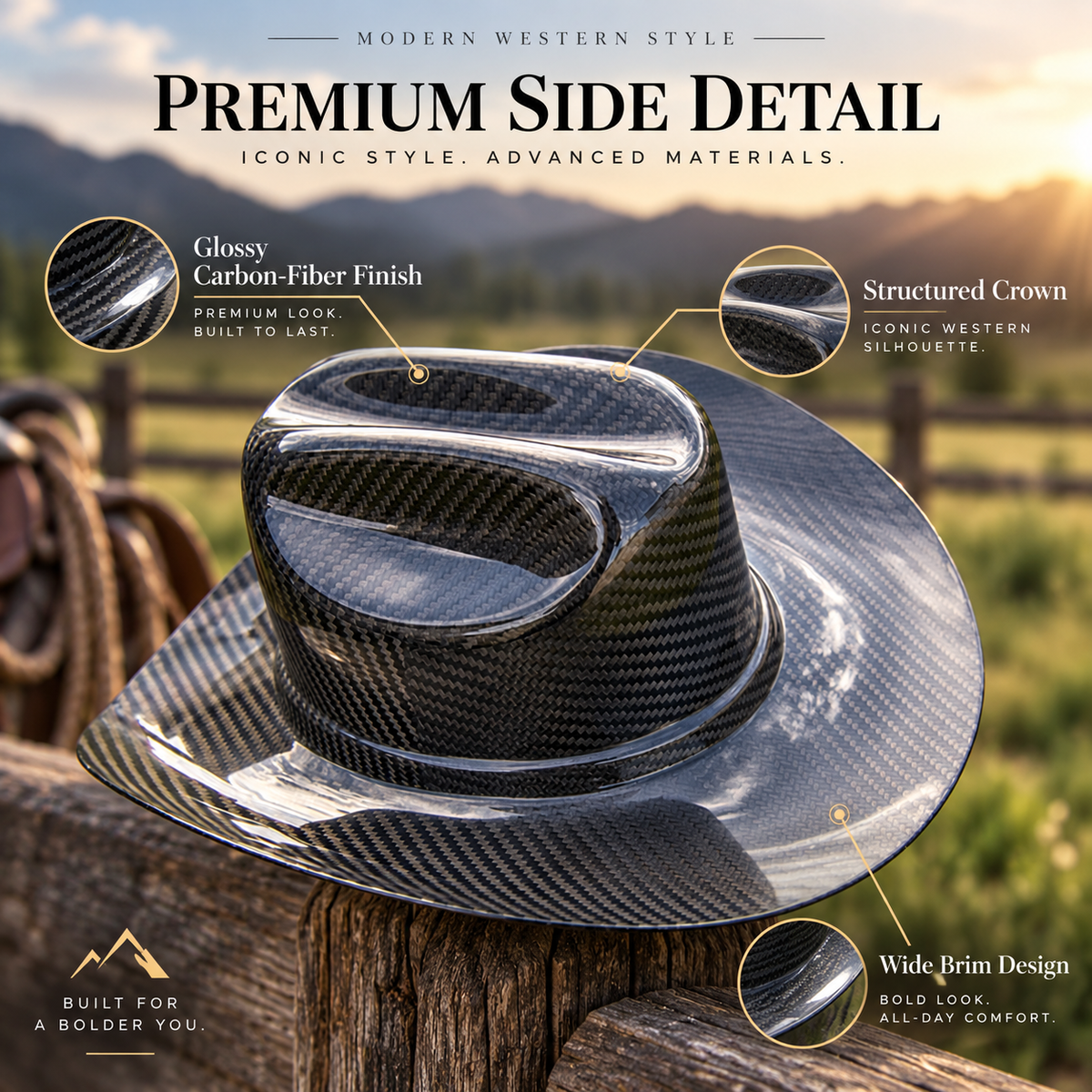 🤠 Classic Western Cowboy Hat – Wide Brim Outdoor Sun Hat for Ranch, Festival & Everyday Wear
