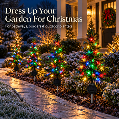 🎄4-Pack Solar Strawberry LED Christmas Pathway Lights, Multicolor✨