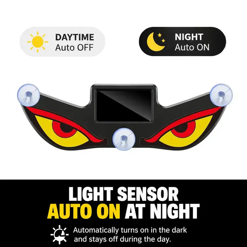 🚗👁️2 - PACK Dynamic LED Car Rear Window Display – Vampire Devil Eye Emoji Panel