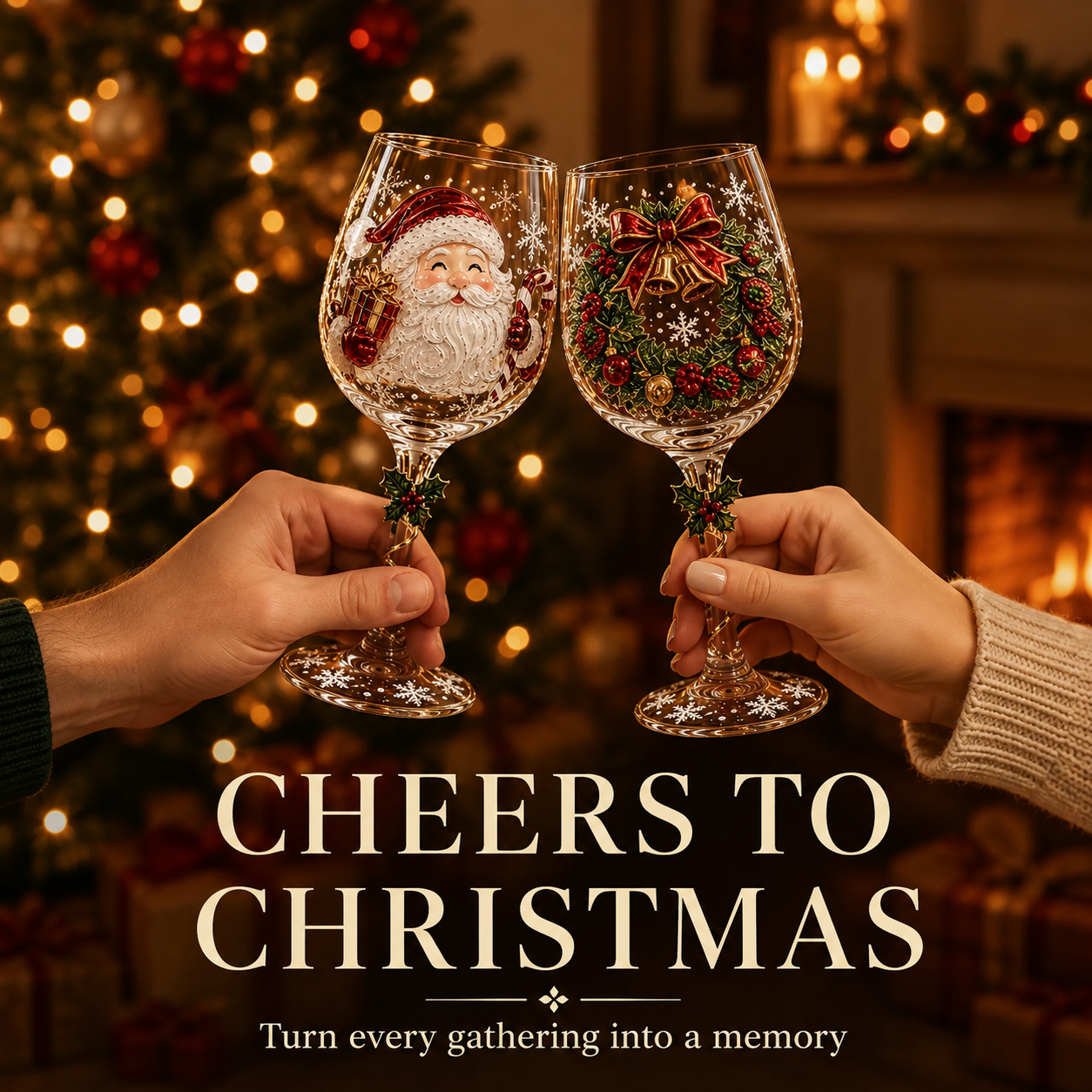 🔥🎁Christmas 3D Wine Glass Collection Gift Box Set✨