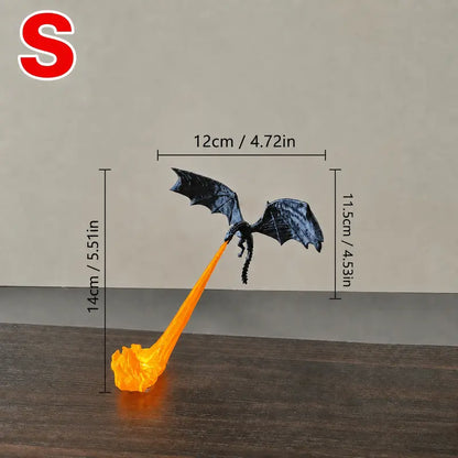3D Printed Dragon Flame Book Nook with Light Mystical