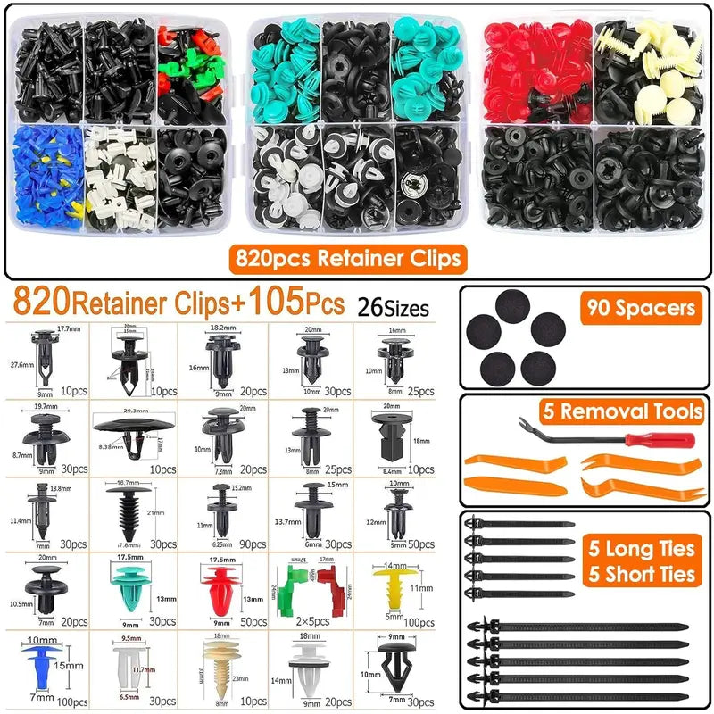 925-Pack Heavy-Duty Sel-Locking Nylon Push Rivets