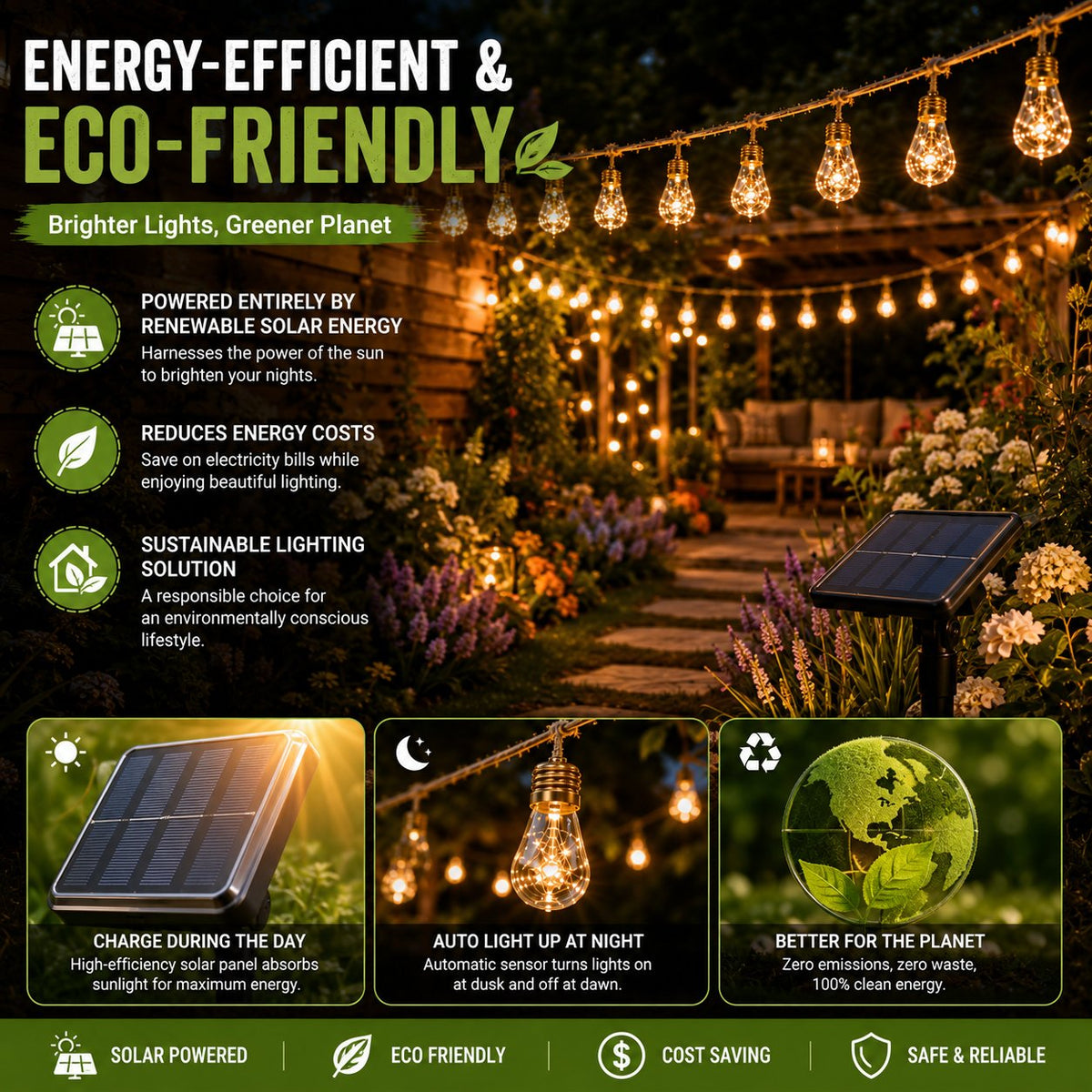 ✨ Outdoor Solar String Lights