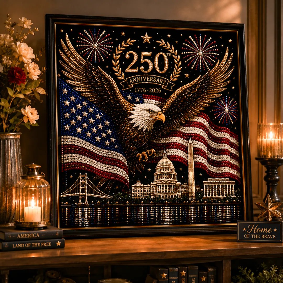 🔥LAST DAY 50% OFF - 🦅America 250th Anniversary Pearl Art Kit – Stars & Stripes Skyline Limited Edition