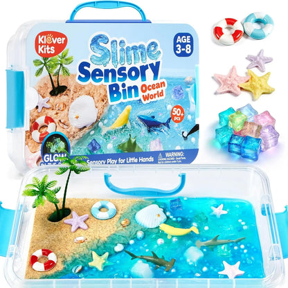 🦖 Kids Sensory Play Bin – Dinosaur, Space, Ocean & Halloween Activity Kit
