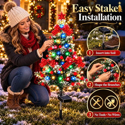 🔥HOT SALE 50% OFF🌲 Solar Cedar Christmas Tree Lights| Festive Outdoor Holiday Decor