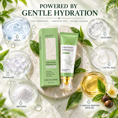 ✨Triple Enzyme Exfoliating Gel with Green Tea🍃Gentle Smoothing & Hydrating Care💧