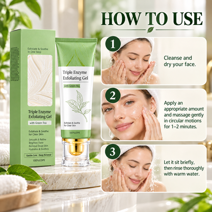 ✨Triple Enzyme Exfoliating Gel with Green Tea🍃Gentle Smoothing & Hydrating Care💧