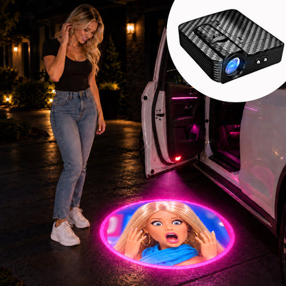 💗 Pink Car Door Welcome Projection Light – Cute Patterned Ground Glow for a Personalized Entrance ✨