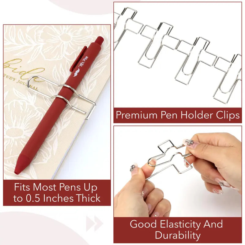 Metal Cross Pen Clips, 10 pcs