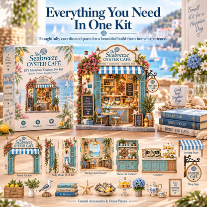 🌊🦪 The Seabreeze Oyster Café™-DIY 3D Miniature Coastal Café Kit
