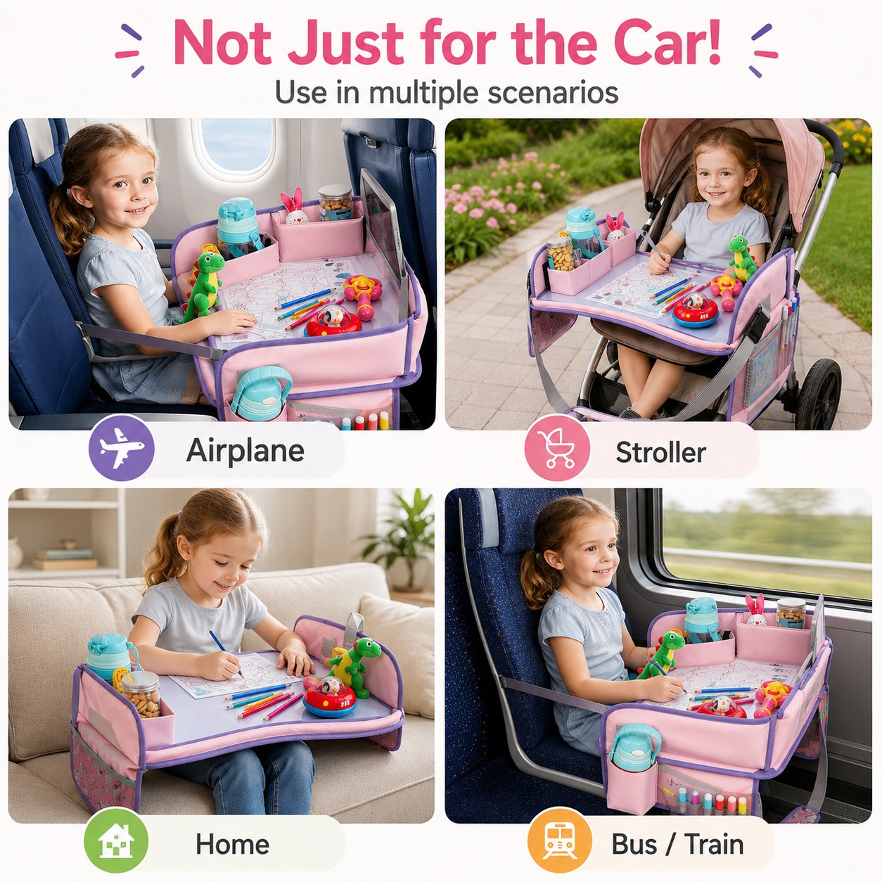 🚗 Kids Car Travel Tray | 5-in-1 Portable Activity Center