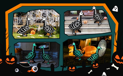 🎃Halloween Porch Goose Outfits Skeleton Costume for 23''💀