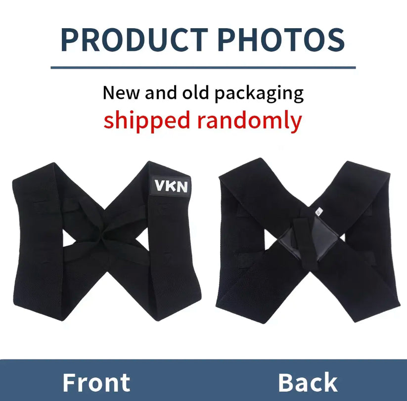 Front and back of posture support strap