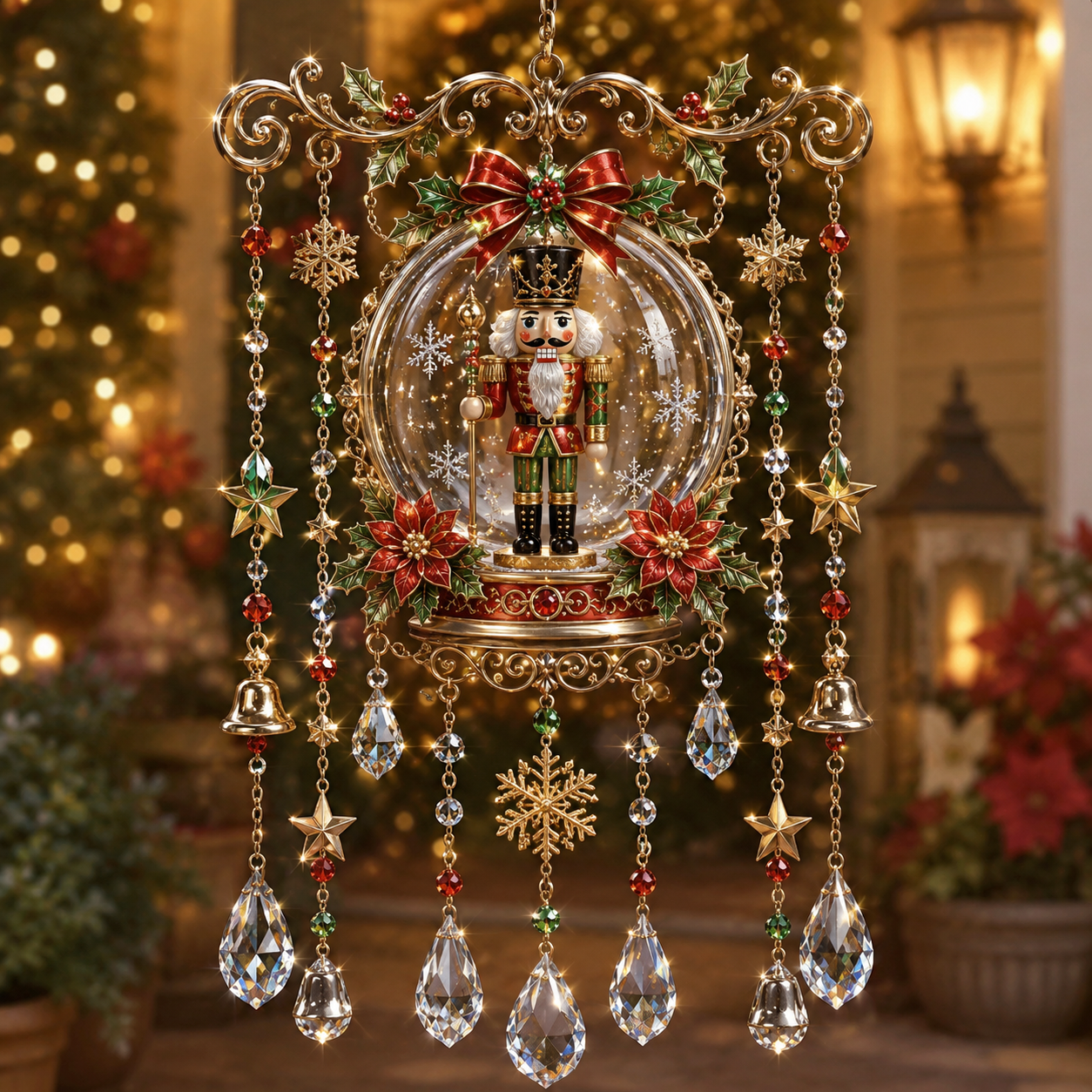 🎁Christmas Crystal Wind Chime for Porch & Garden Decor