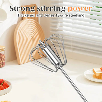 Stainless Steel Hand-Push Rotary Whisk