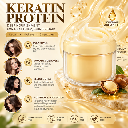 ✨ Keratin Hair Mask – Deep Repair, Smoothness & Shine 💛