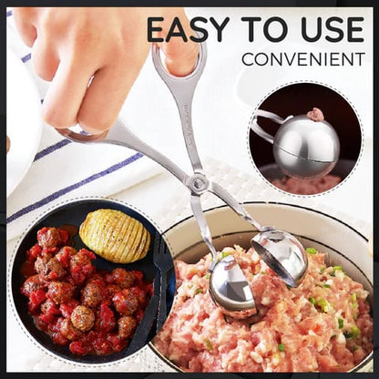 Stainless Steel Meatball Maker – 304 Food-Grade Steel, Non-Stick Smooth Surface & One-Press Design – Perfect Meatballs in Seconds ✨