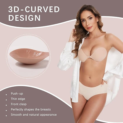 💗BUY 1 GET 1 FREE - 2 PAIRS -🎁Front Closure Adhesive Invisible Push-Up Bra