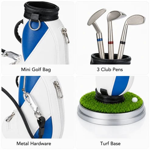 ⛳Bring the Fairway to Your Desk — Golf Pen Holder + 3-Pen Set