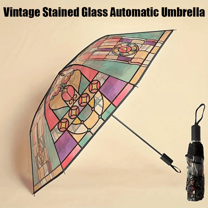 🌈Cathedral Art Stained‑Glass Inspired Automatic Umbrella
