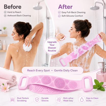 Silicone Body Scrubber Belt – Deep Cleanse & Exfoliate🧼