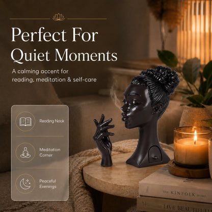 Sculptural Black Lady Incense Burner