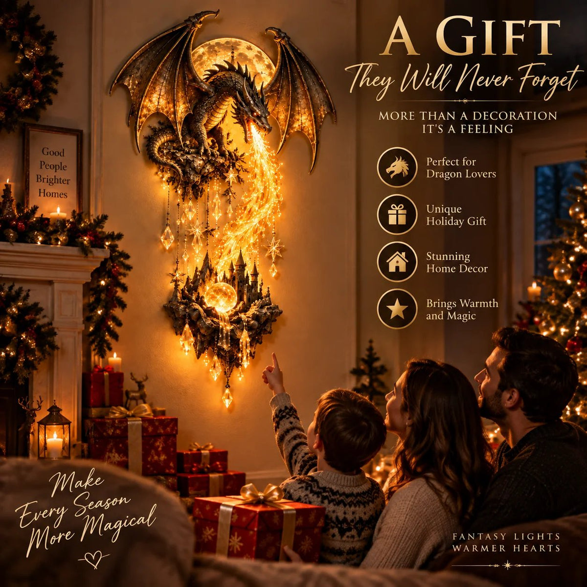 🎉  49% OFF – 🐉 Dragonfire Moonlight Wall Lamp | Enchanted Fantasy Castle Decor 🌙