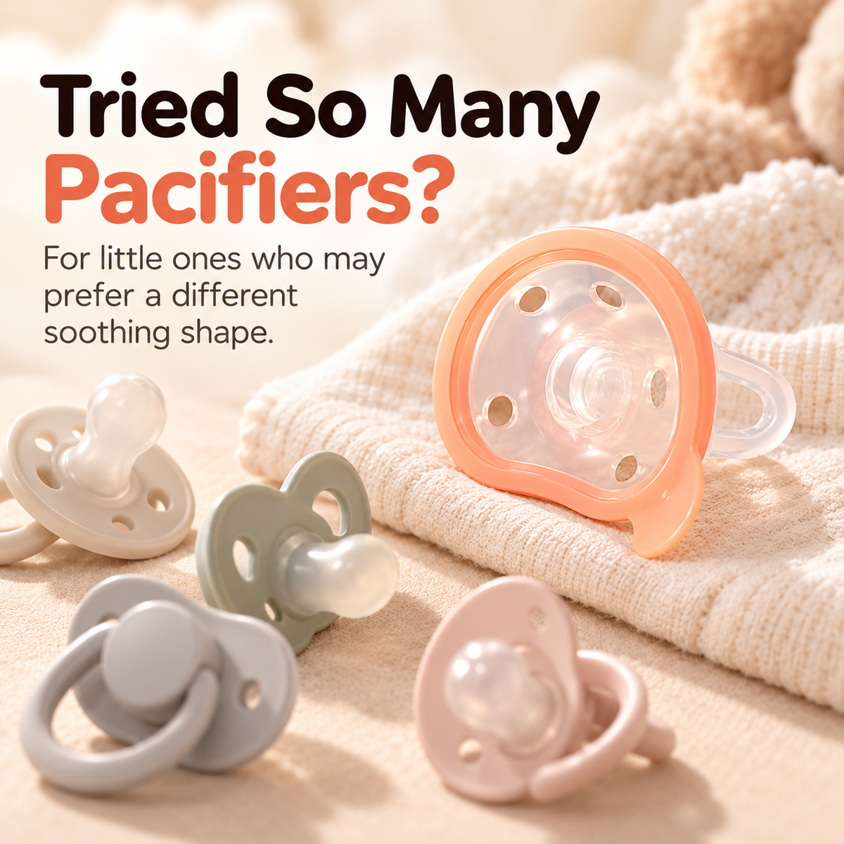 🍼 Breast-Like Silicone Baby Pacifier – Soft, Flexible Soothing Design for Breastfed Babies