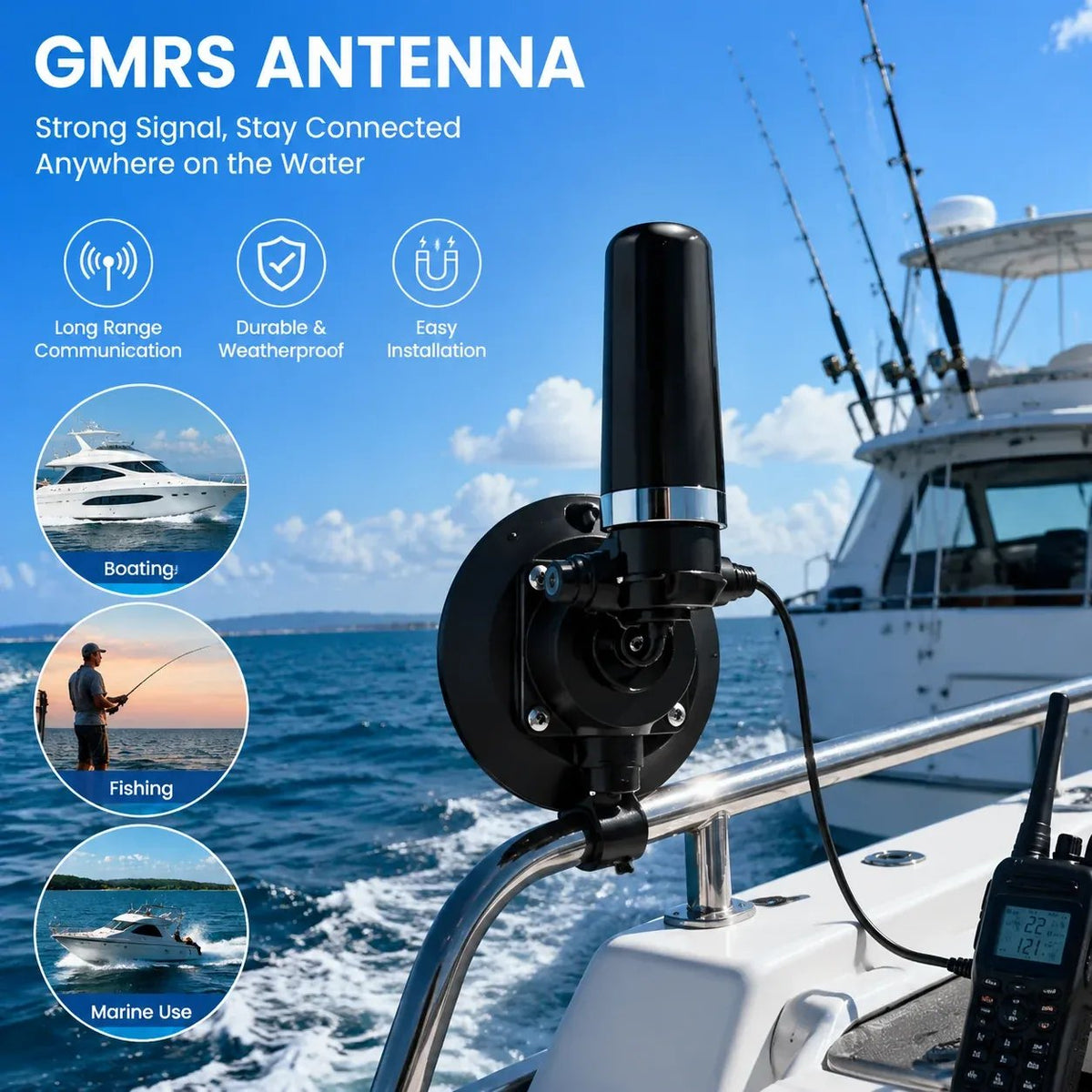 💯🔥 49% OFF - Universal GMRS Antenna Mount – Heavy-Duty Radio Antenna Bracket for Cars, SUVs, Trucks, Off-Road Vehicles & Boats