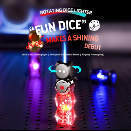 🔥 46% OFF-🎲 360° Spinning Dice Lighter 🔥 Windproof Jet Blue Flame, LED, Refillable EDC Gadget(Free of butane gas)