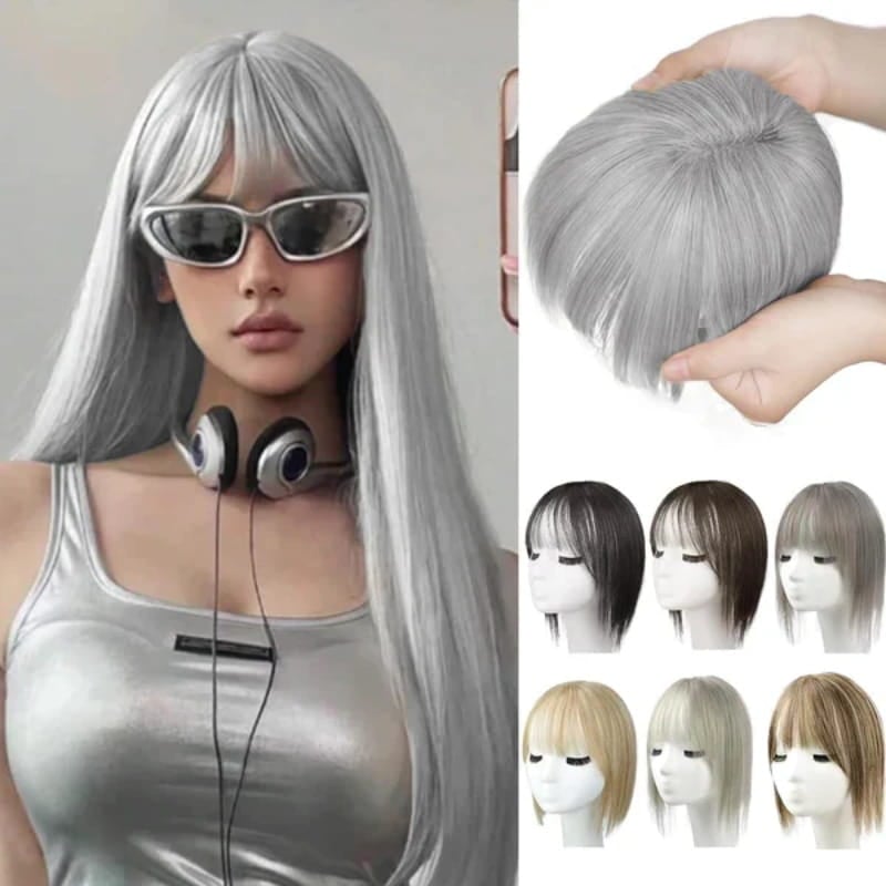 💥Superior Quality-Natural Hair Toppers With Bangs For Women