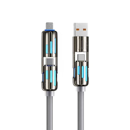 🎉 Buy 1 Get 1 Free! 6.6FT 4-in-1 Fast Charging USB Cable (USB-A/Type-C/Lightning) Aluminum