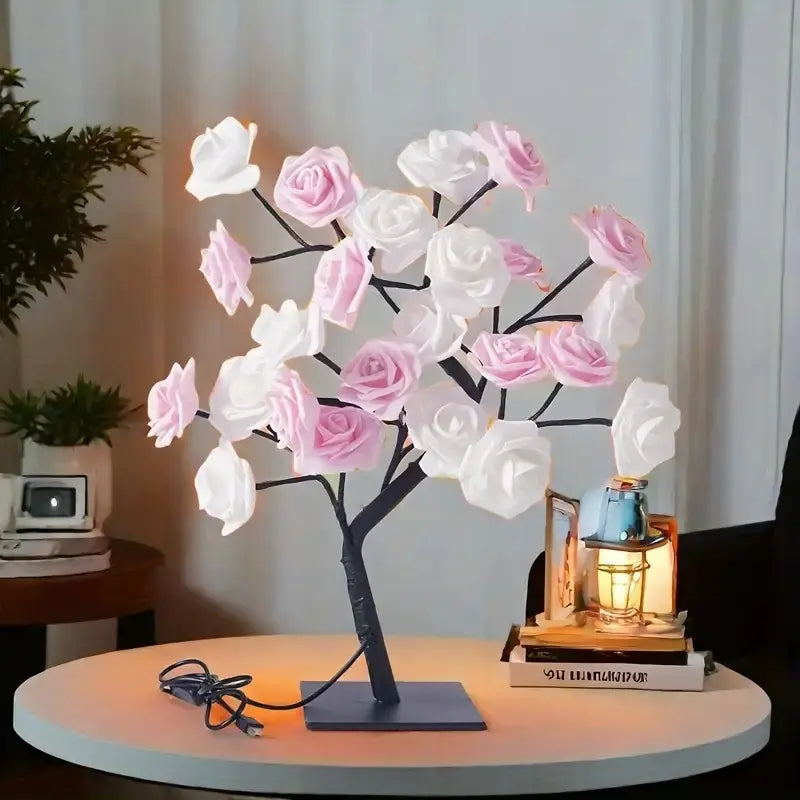 Rose-shaped night light