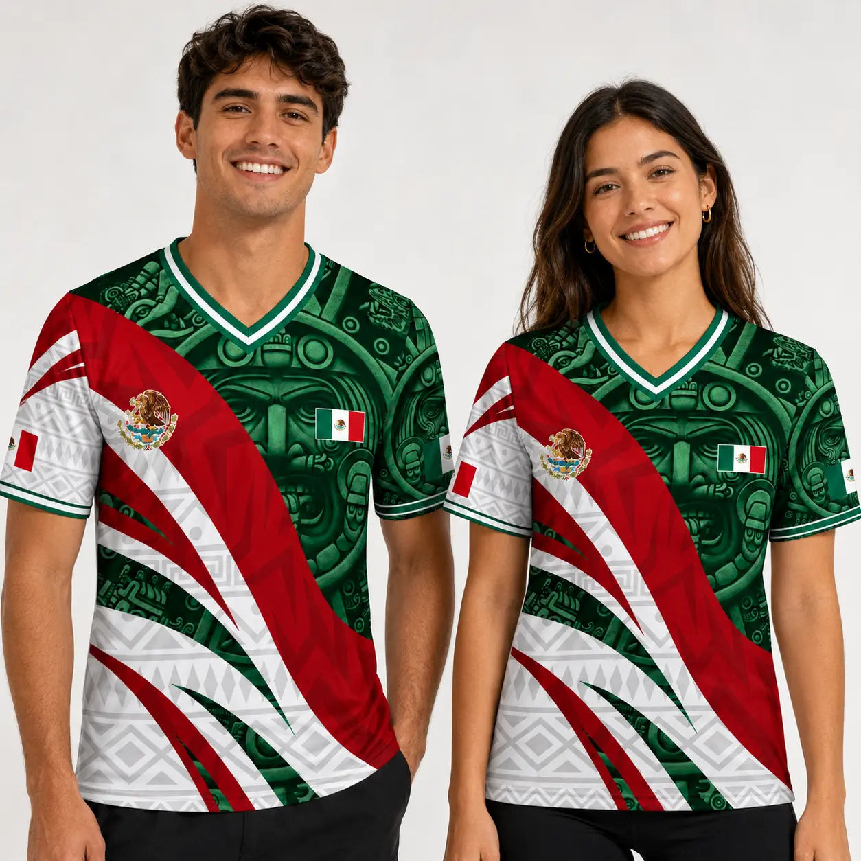 Mexico-Inspired Unisex V-Neck Jersey Shirt for Summer