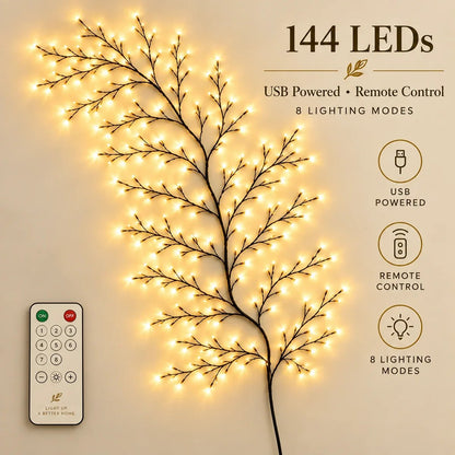✨ Flexible LED Branch Lights | Remote-Controlled Holiday Wall Decor(📦Buy 2 Free Shipping)🎁