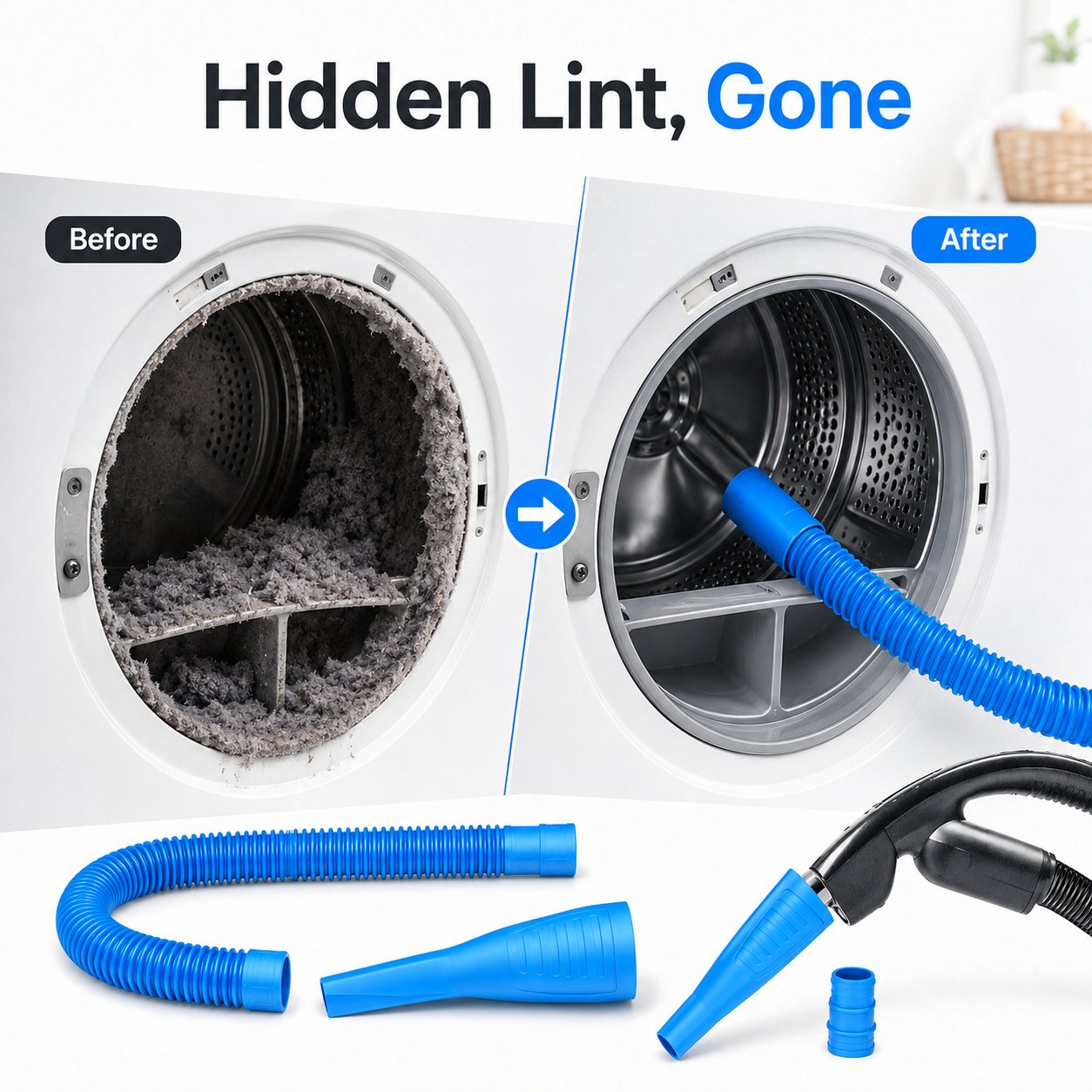 Dryer Vent Cleaner Kit / Vacuum Hose Attachment-2 PCS