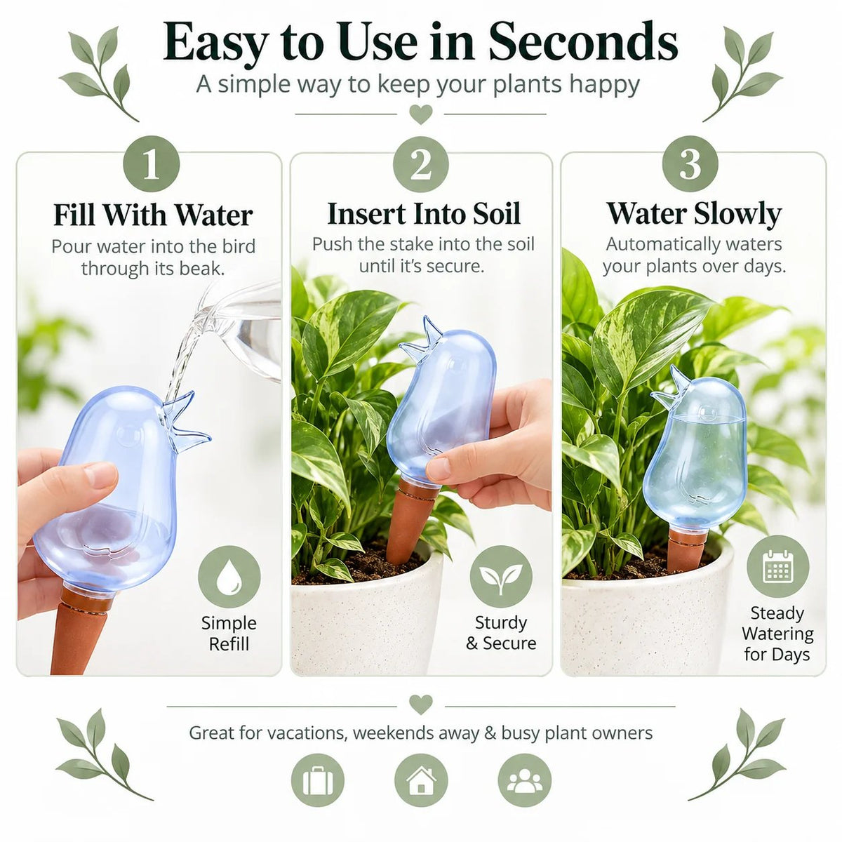 ✨🔥🌱Automatic Self-Watering Plant Spikes – Adjustable Drip Irrigation System
