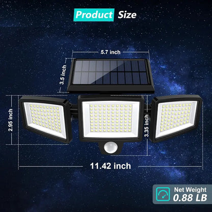 Solar Outdoor Lights 2500LM 210LED Security Lights