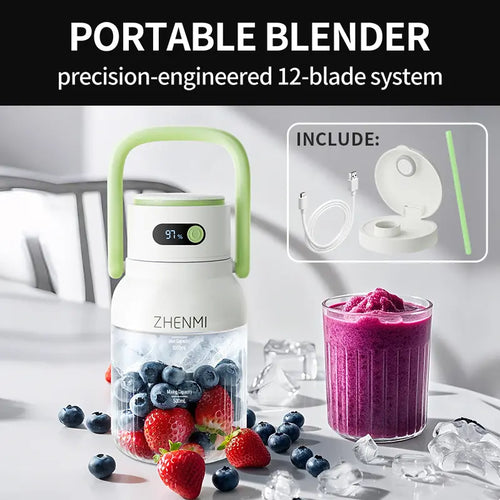 Cordless Blender 33oz BPA-Free for Smoothies & Ice