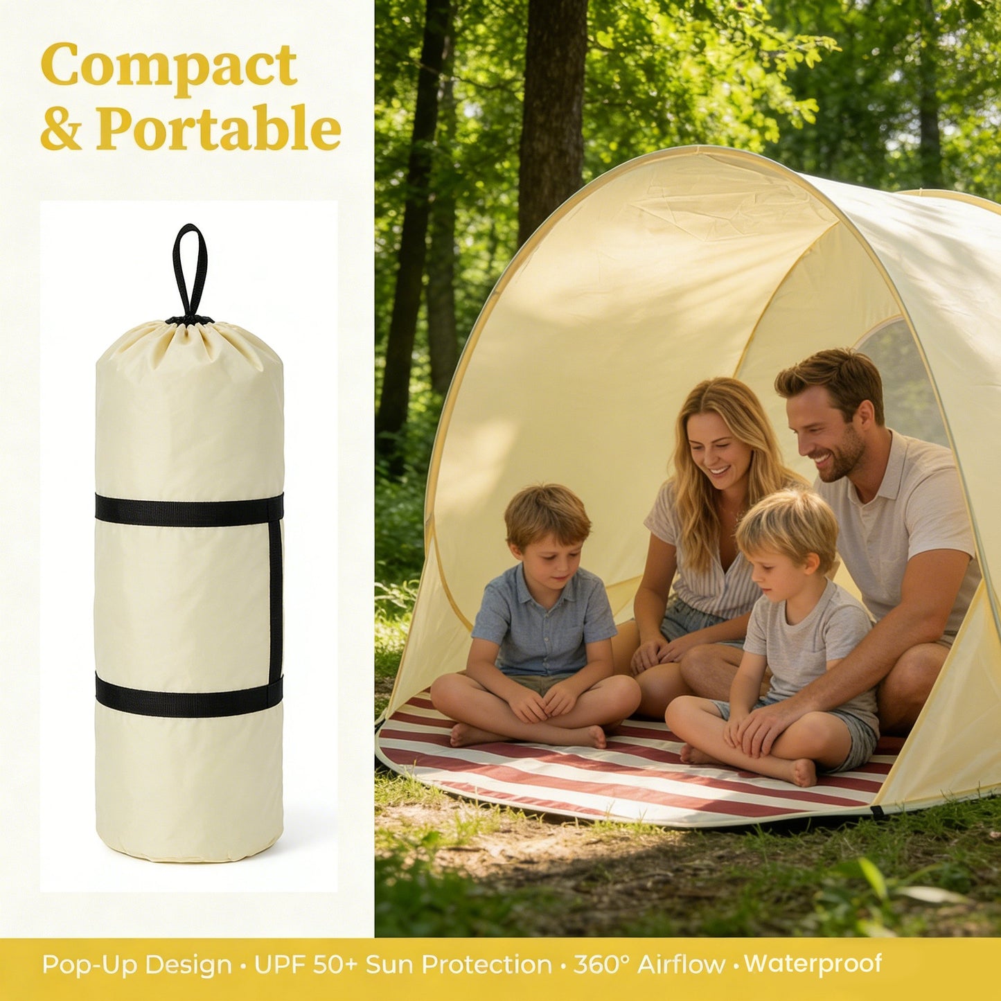 Pop-Up Beach Tent with UV Protection