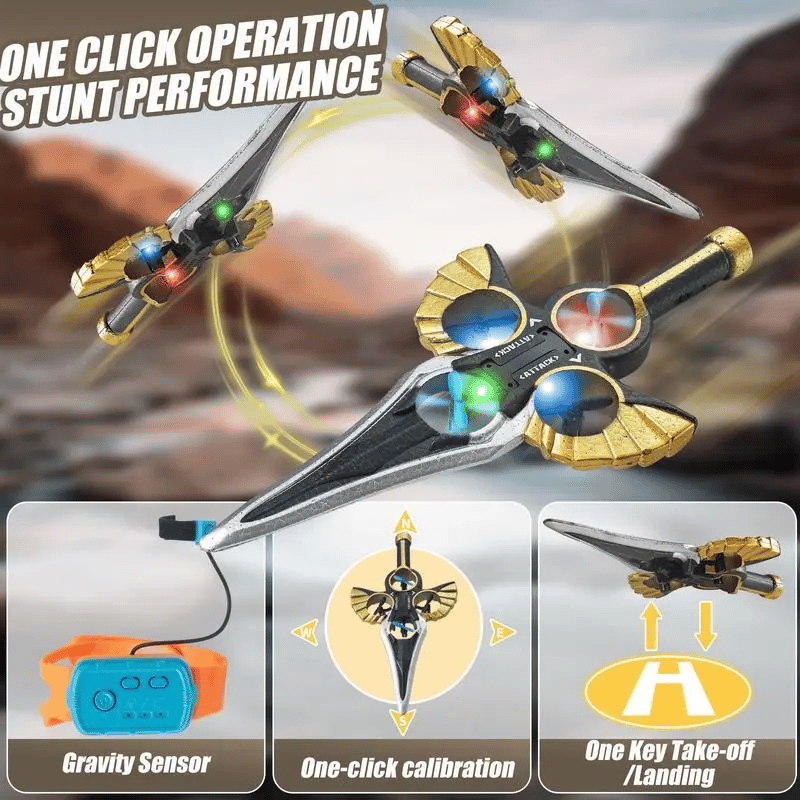 🔥Hot Sale 49% off🌟🕹️Flying Battle Sword – LED Hovering Spinning Toy✨⚔️
