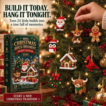 🎁🎁🎄24-Day Mini Christmas Brick Ornament Advent Calendar | 24 Unique Buildable Holiday Ornaments to Create, Hang & Keep 🧱