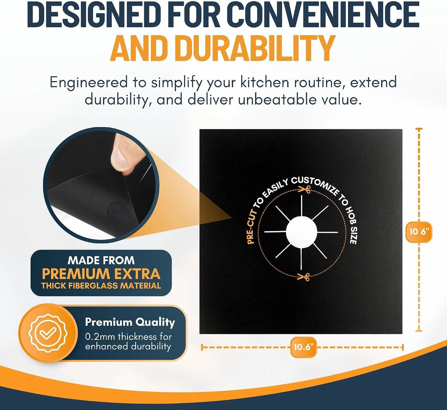 ♻️ Reusable Gas Stove Burner Liners – Cut-to-Fit Stove Protector Mats