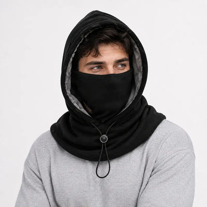 Integrated flannel warm face mask and hat