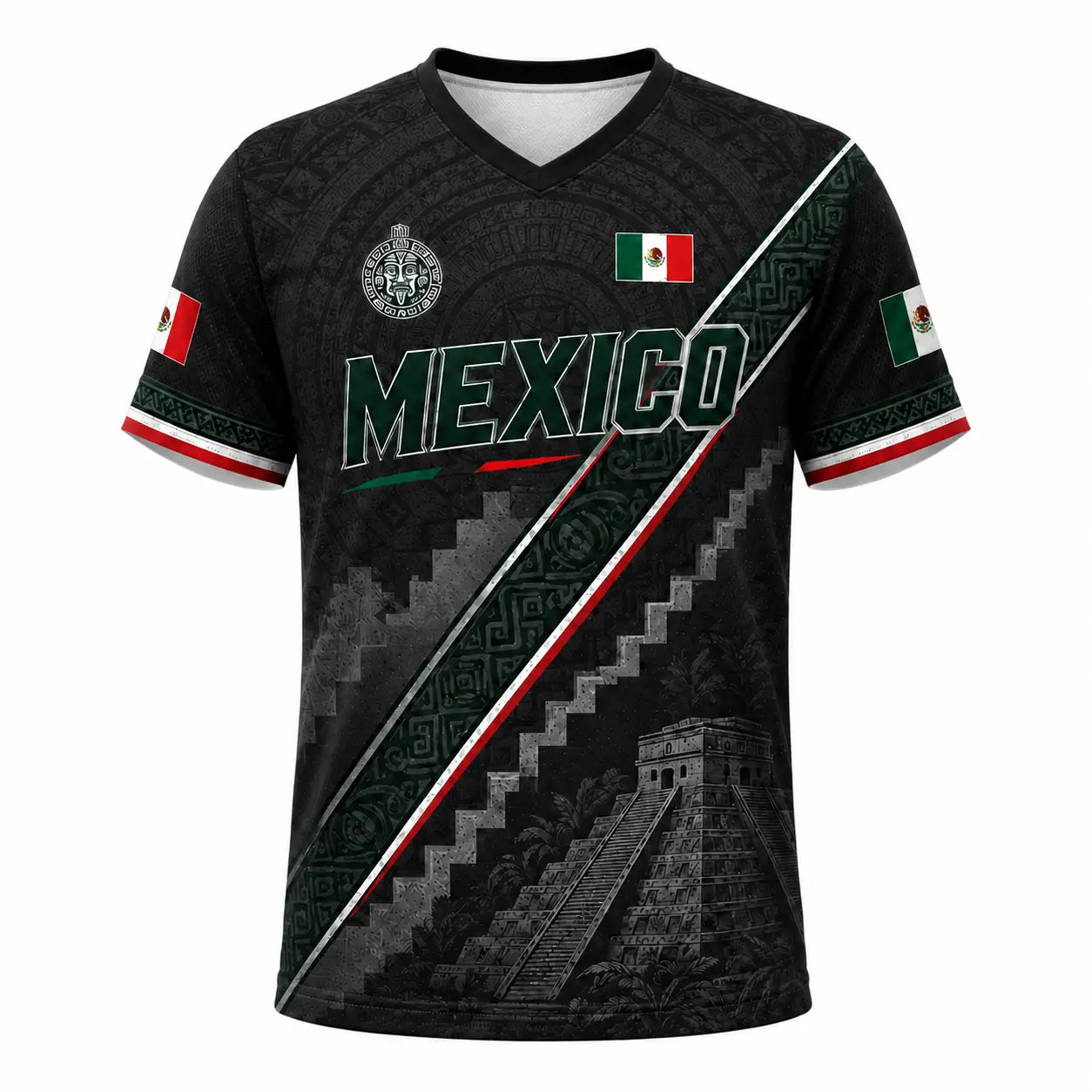 Men’s Mexico Heritage V-Neck Graphic Tee for Summer