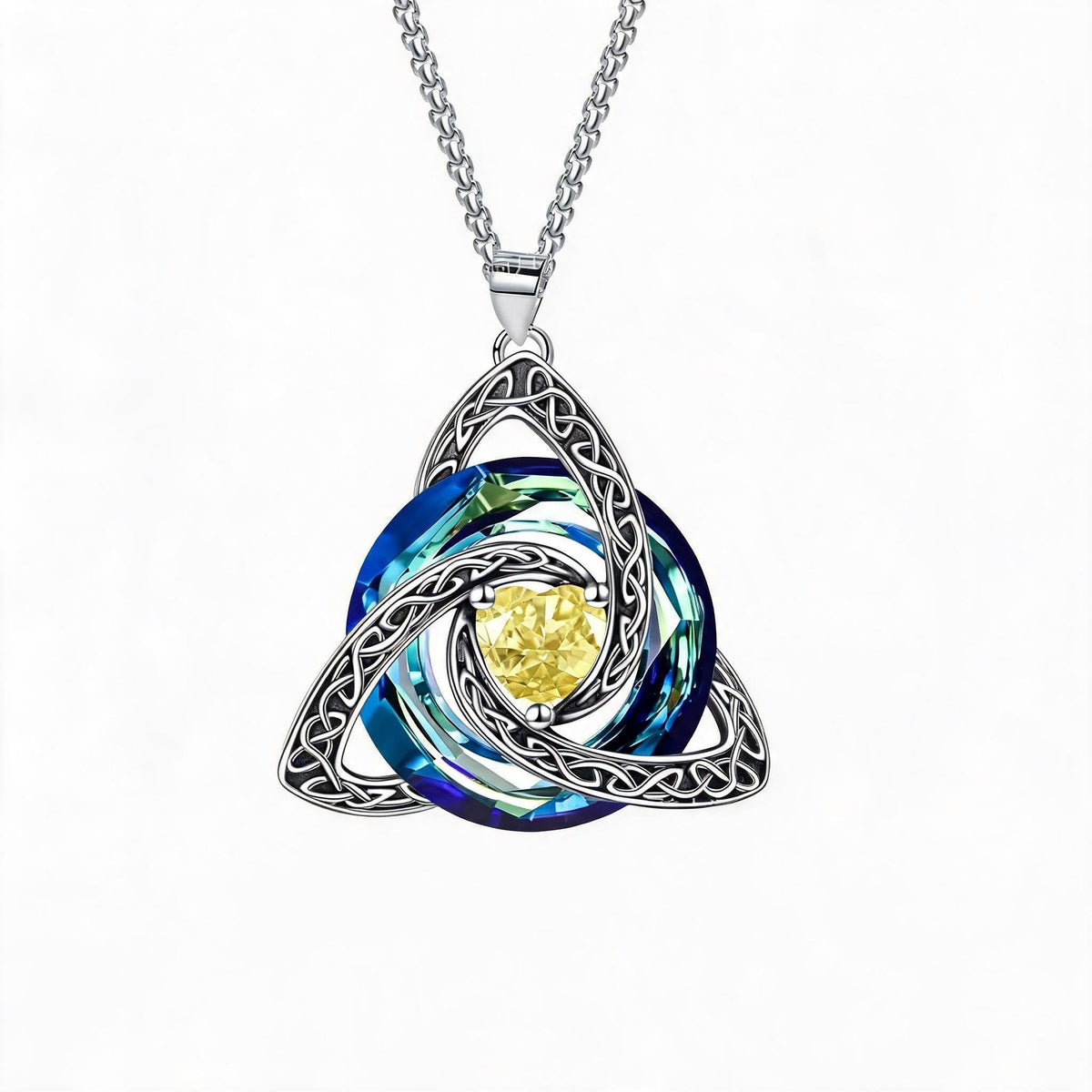 ✨ Birthstone Celtic Trinity Knot Necklace – Meaningful Irish Knot Pendant for Women, Anniversary & Birthday Gift