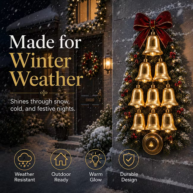🎄 Christmas Bell Cascade Doorbell – Interactive Front Door Decoration