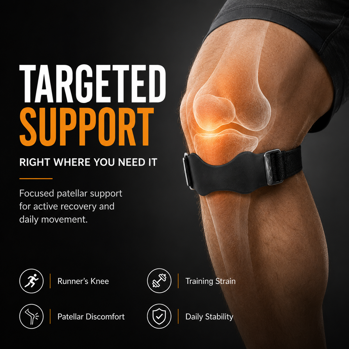 🔥Silicone Patella Knee Strap for Knee Pain Relief